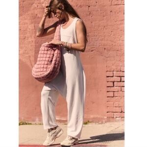 New Free People Movement Hot Shot Twisted Onesie Tofu Cream Color Sz Medium